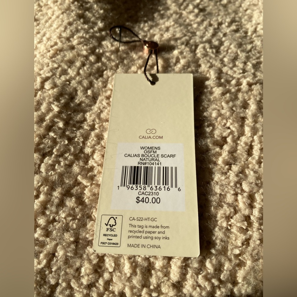 NWT CALIA Boucle Scarf Natural - Picture 4 of 4